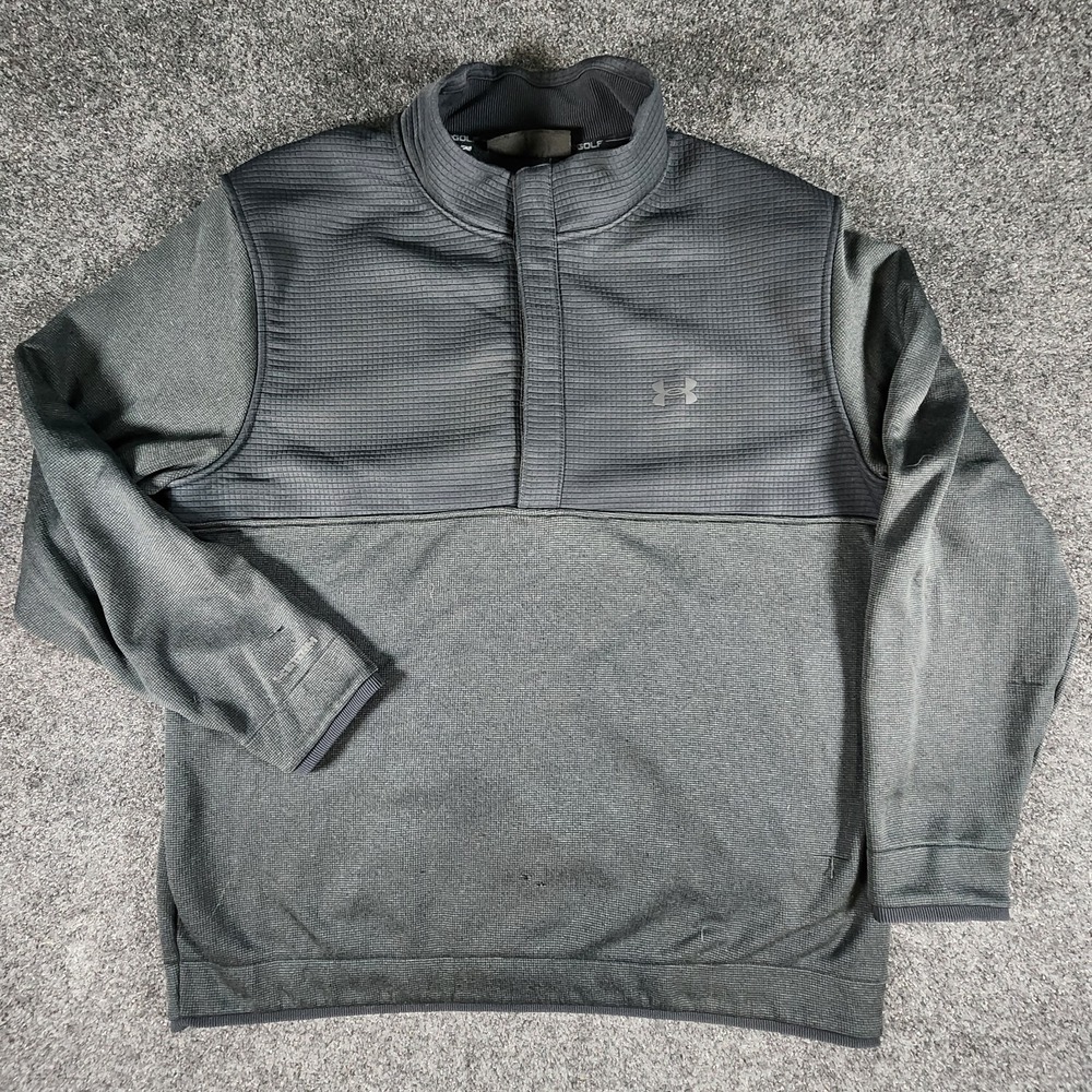 Under Armour Golf 1/4 Snap Sweater Pullover Men's XXL Cold Gear Loose Mock Neck